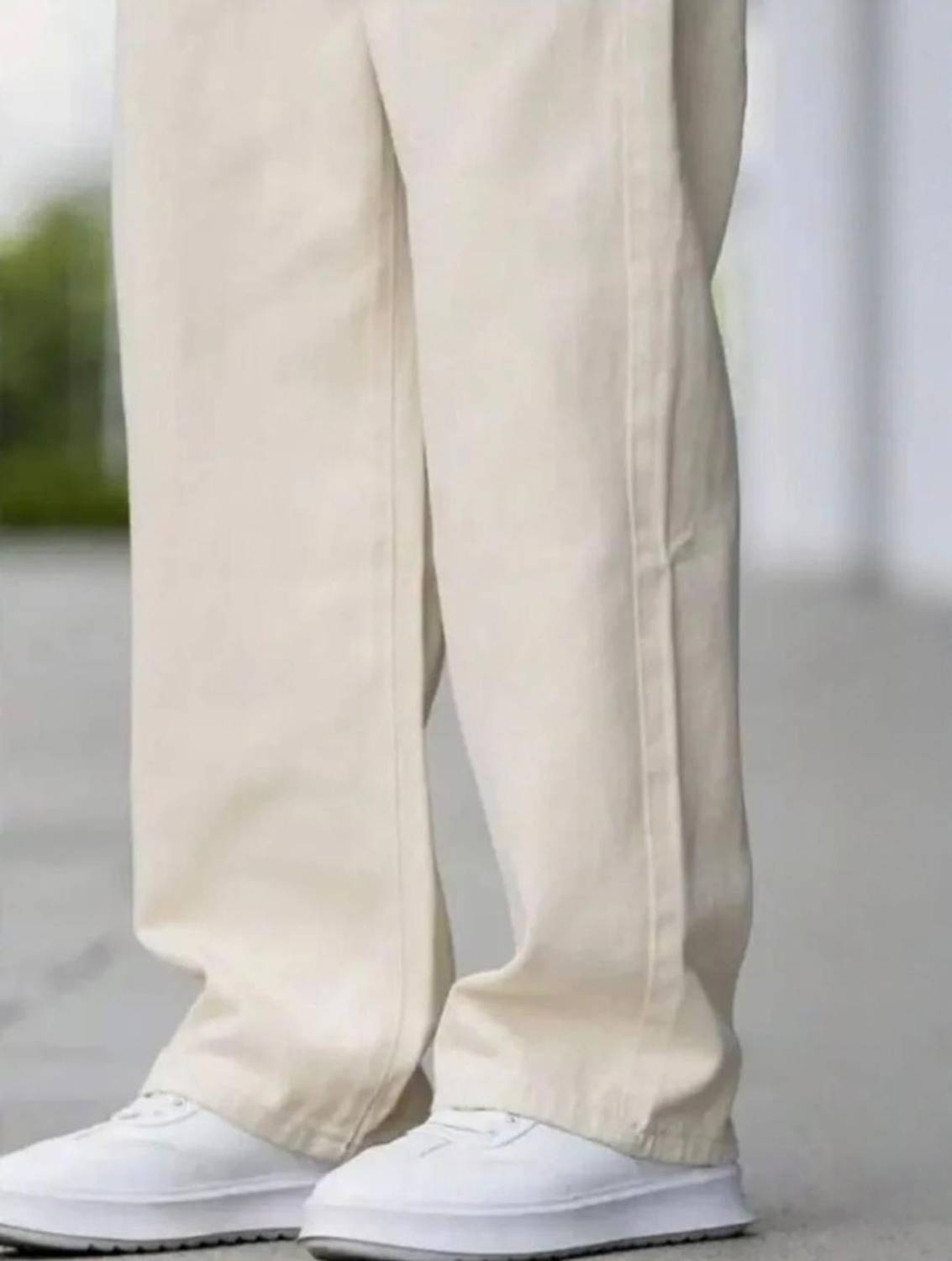 DASHING FIT Loose Fit Men Beige Jeans - Image 3