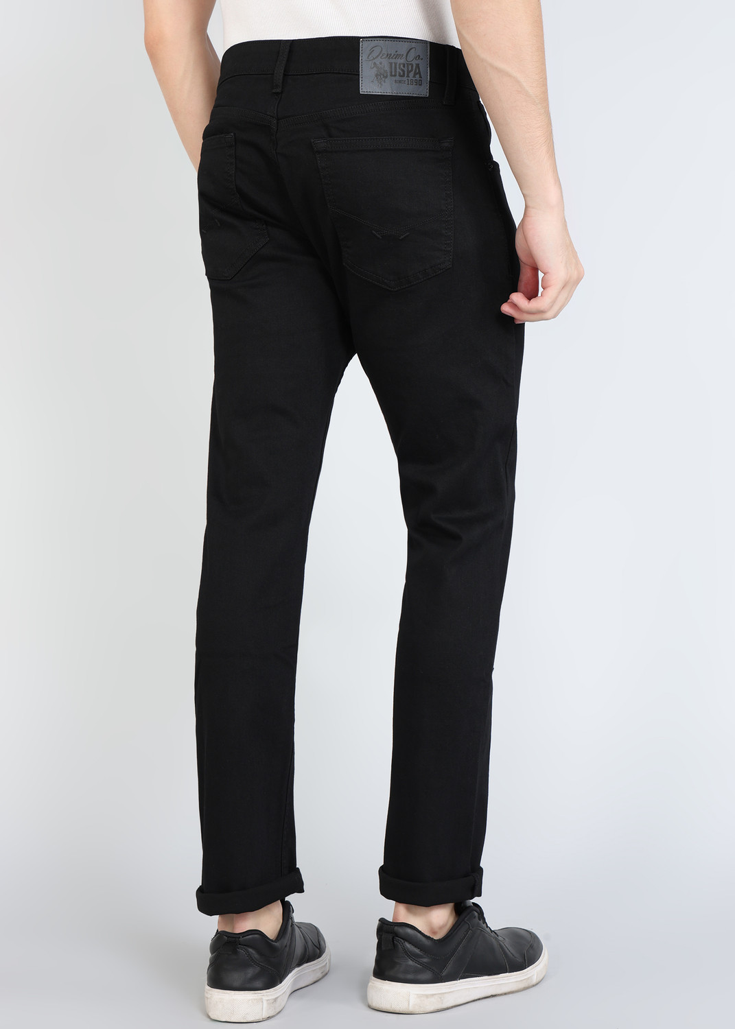 Image of U.S. Polo Assn. Denim Co. Tapered Fit Men Black Jeans