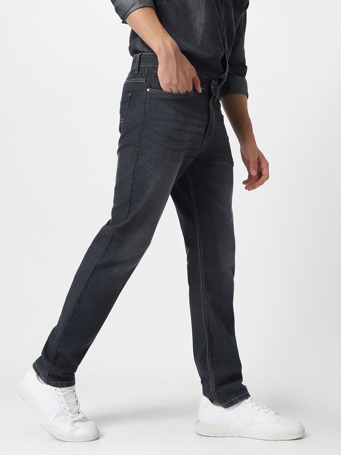Image of Urbano Fashion Regular Men Black Jeans