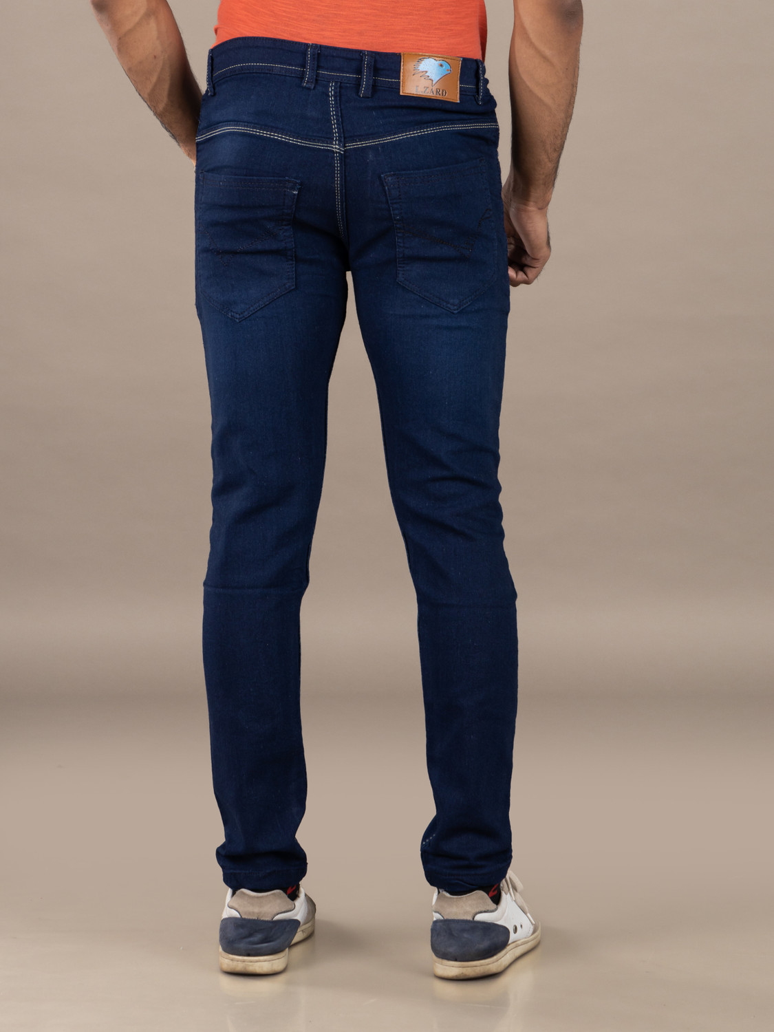Image of Lzard Slim Men Dark Blue Jeans
