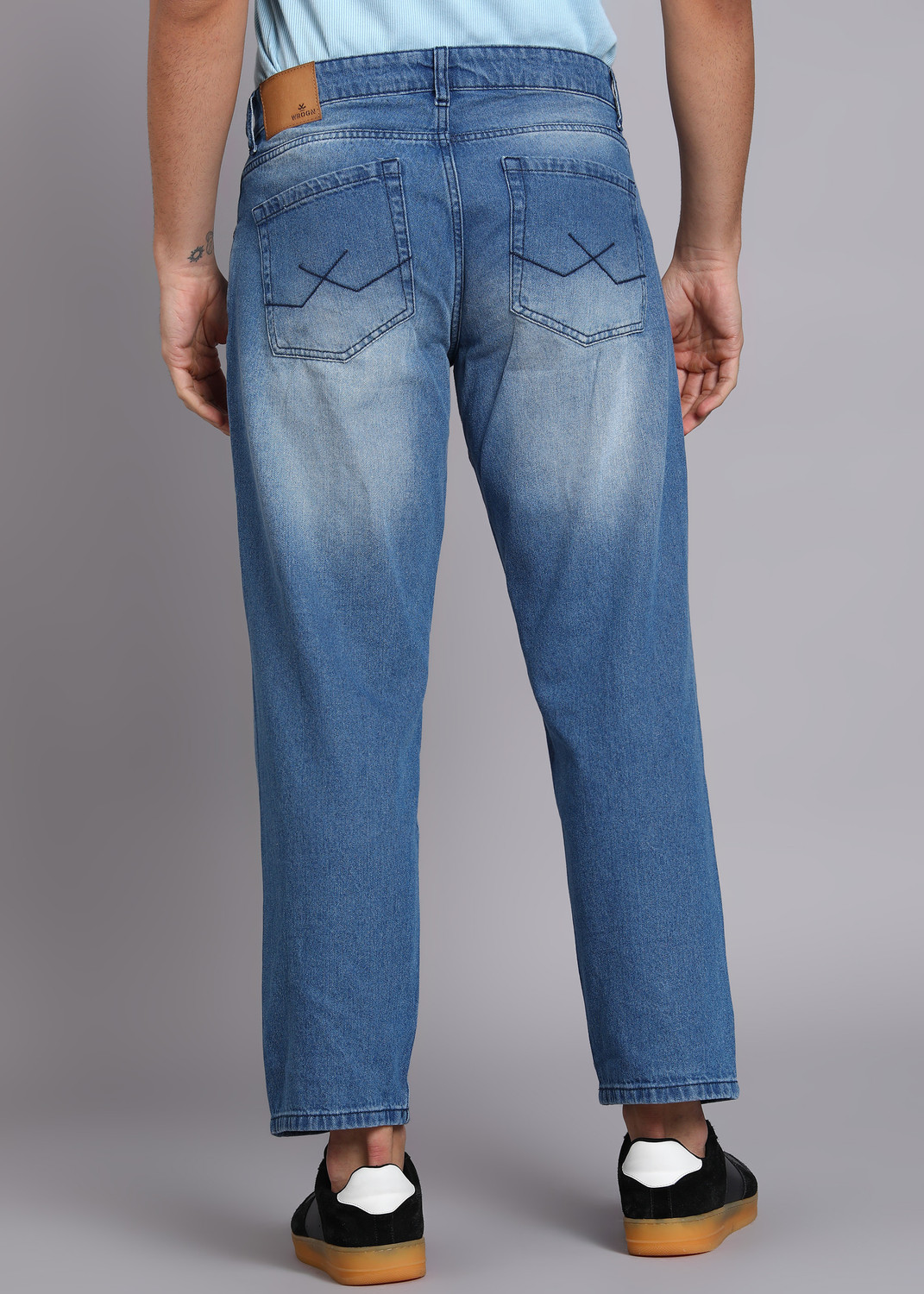 Image of WROGN Loose Fit Men Blue Jeans