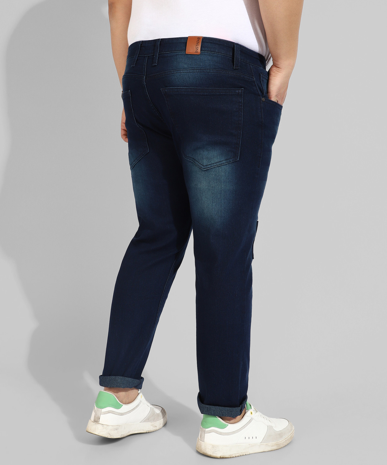 Image of Instafab Plus Regular Men Blue Jeans
