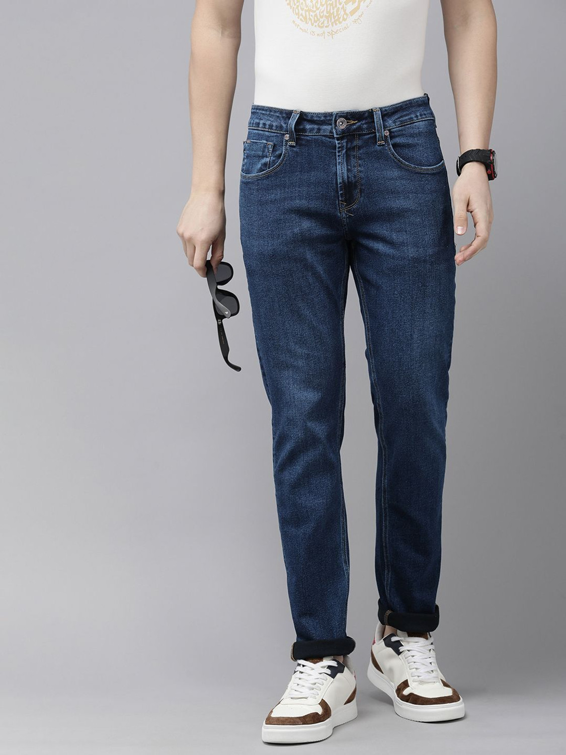 Image of Spykar Skinny Men Blue Jeans