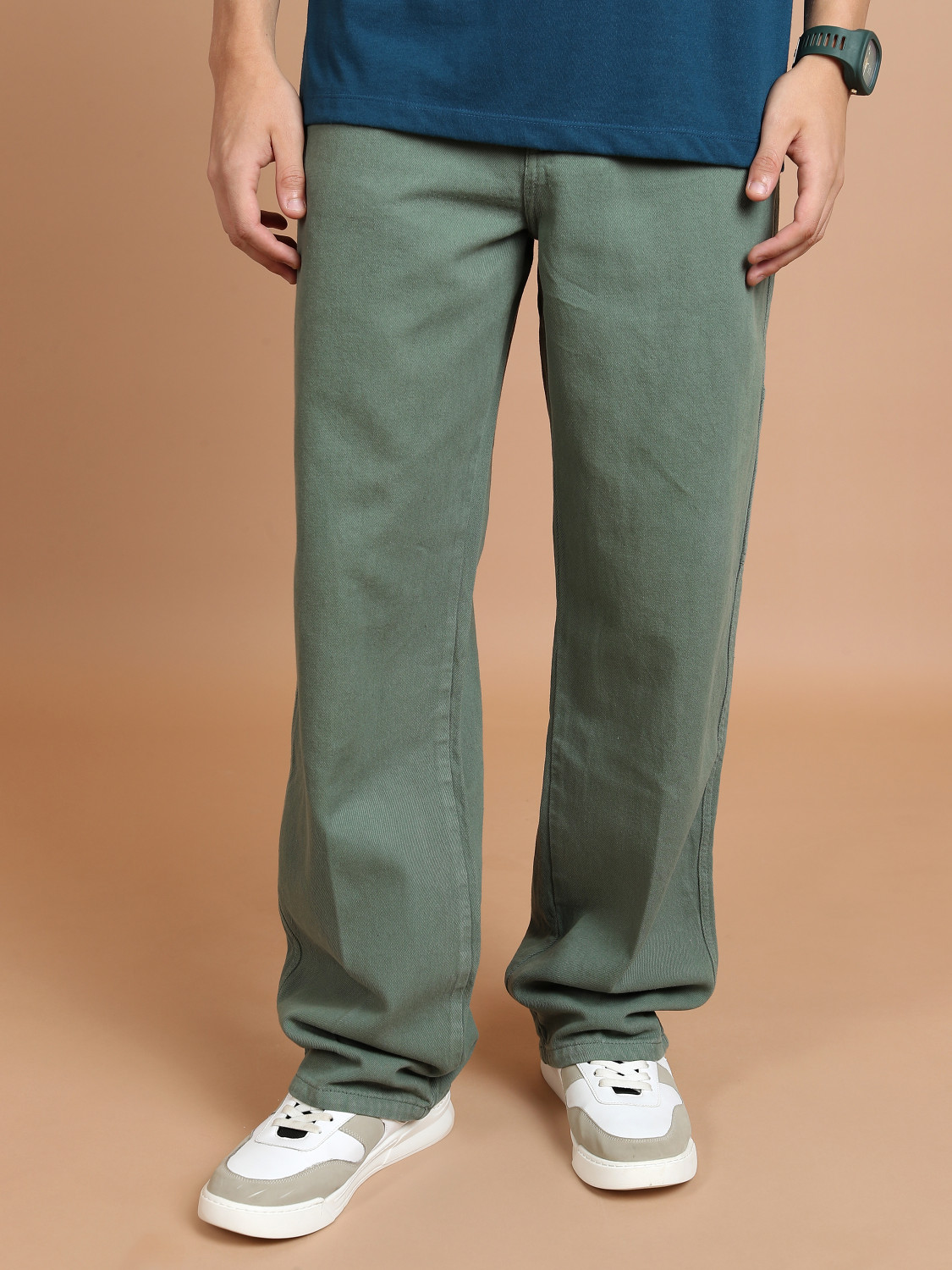 Image of HIGHLANDER Regular Men Green Jeans