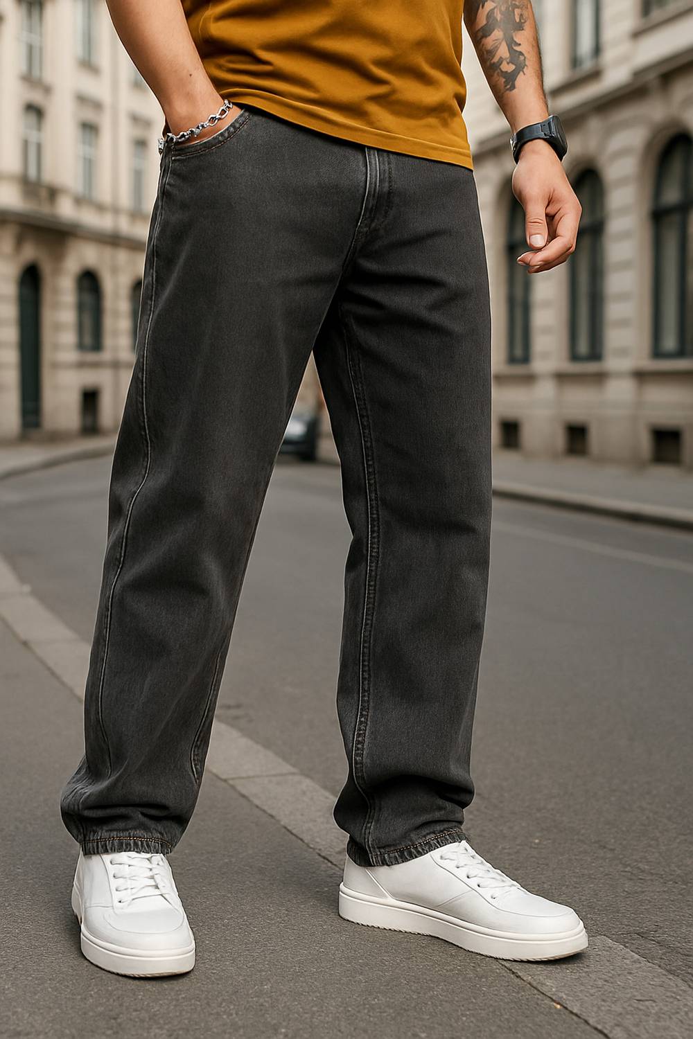 ANGERHOOD Relaxed Fit Men Grey Jeans