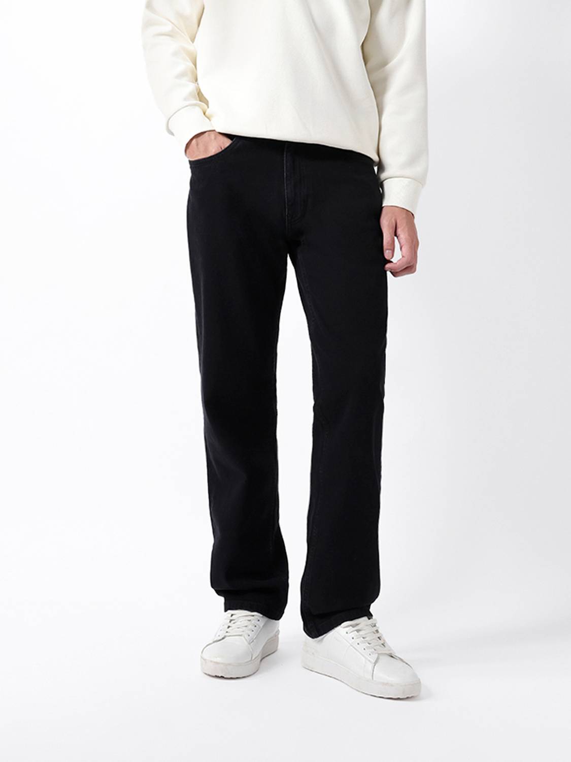 THE BEAR HOUSE Straight Fit Men Black Jeans