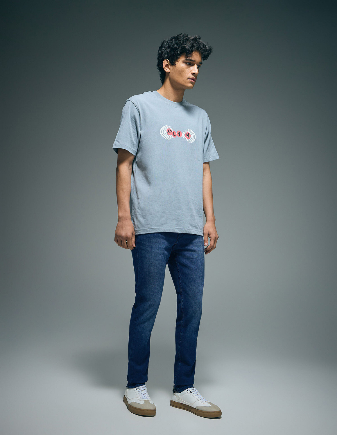 Image of FLYING MACHINE Slim Men Dark Blue Jeans