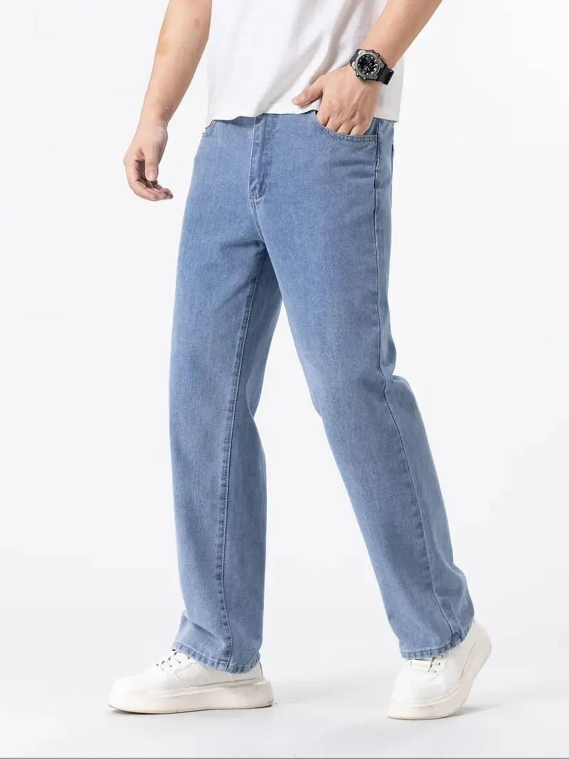 Image of HEARTLESS Straight Fit Men Light Blue Jeans