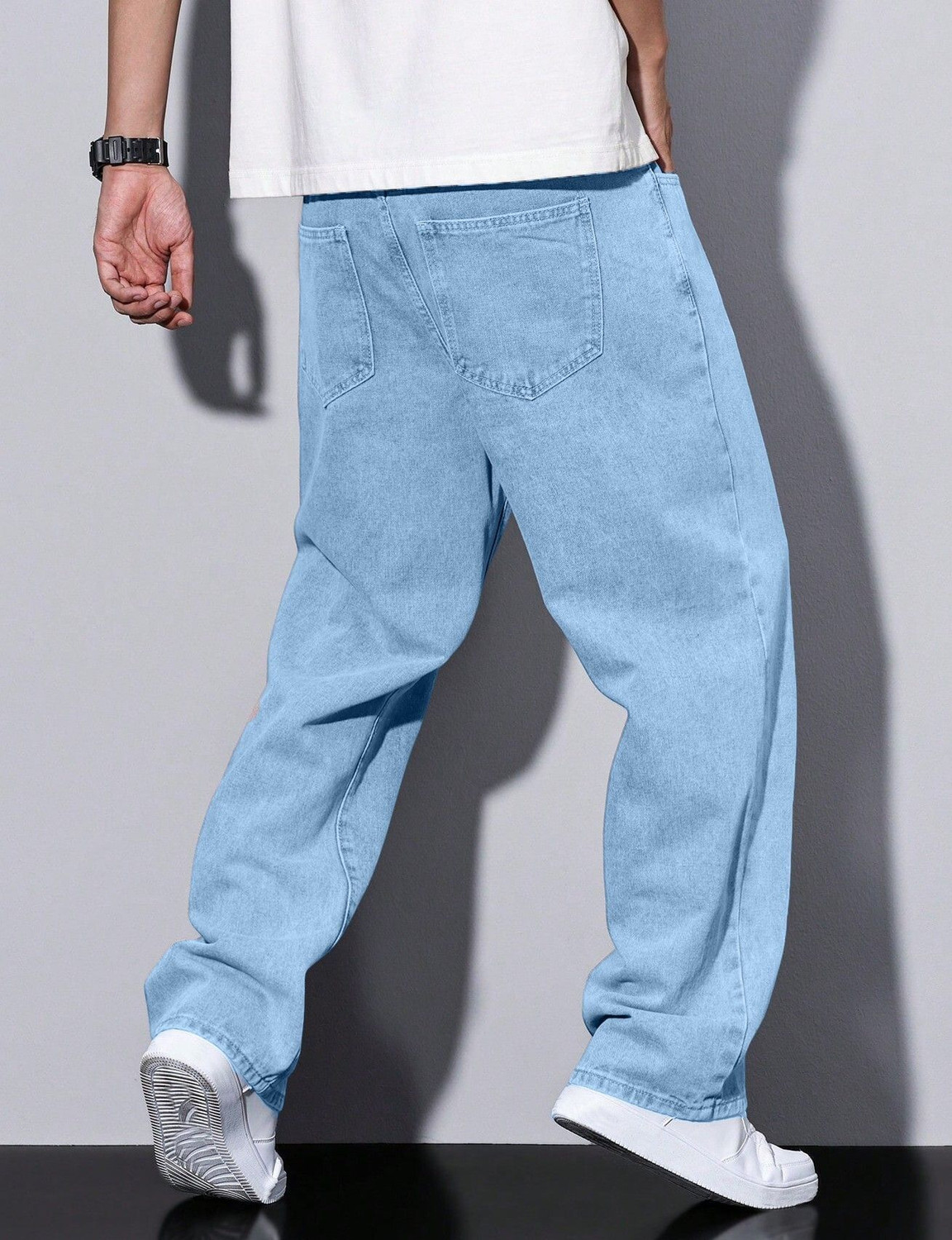 Image of Plus91 Straight Fit Men Light Blue Jeans