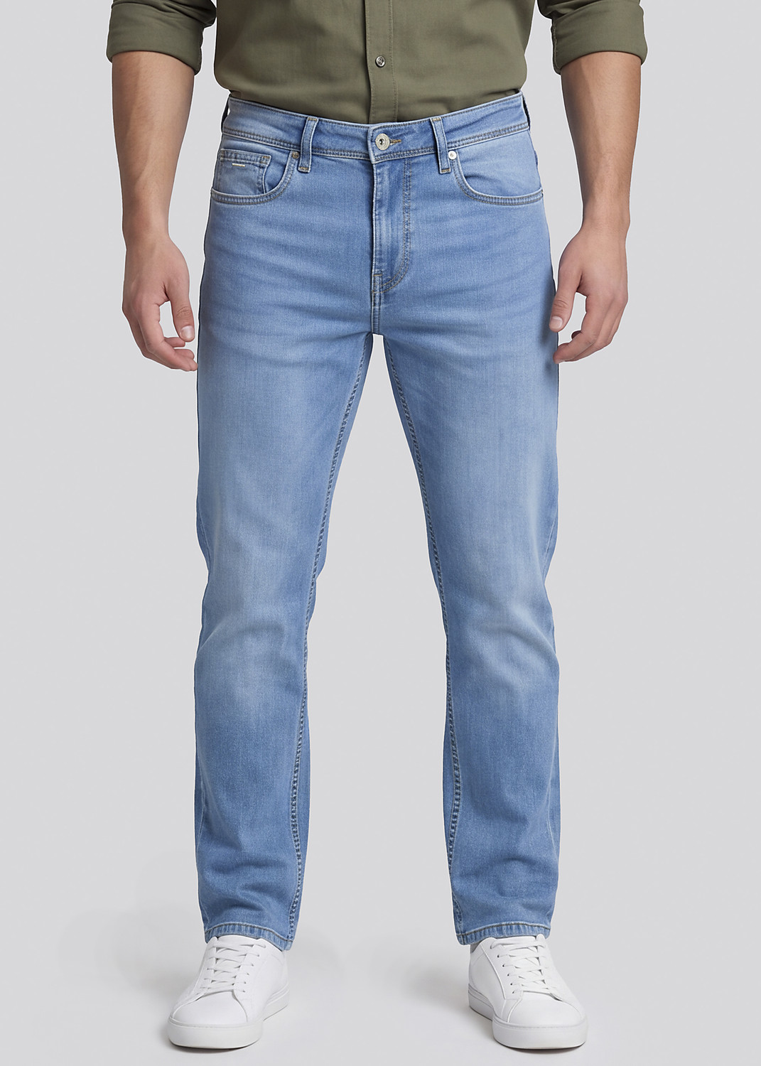 Image of KILLER Men Straight Fit Mid Rise Blue Jeans