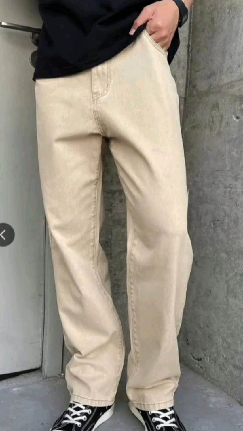 Image of CABRRR Loose Fit Men Beige Jeans