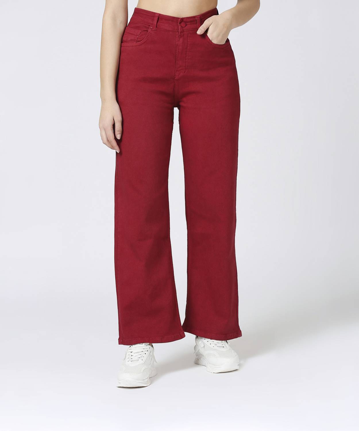 TCI Flared Women Maroon Jeans