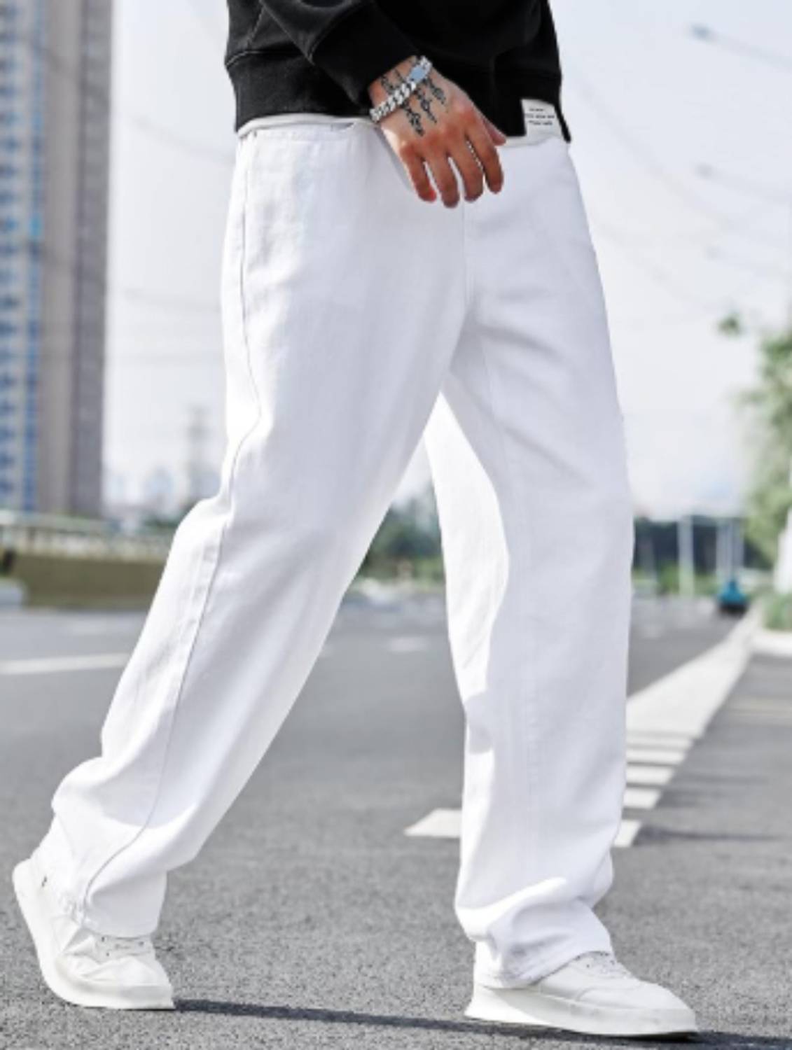 Toolnexa Loose Fit Men White Jeans - Buy Toolnexa Loose Fit Men