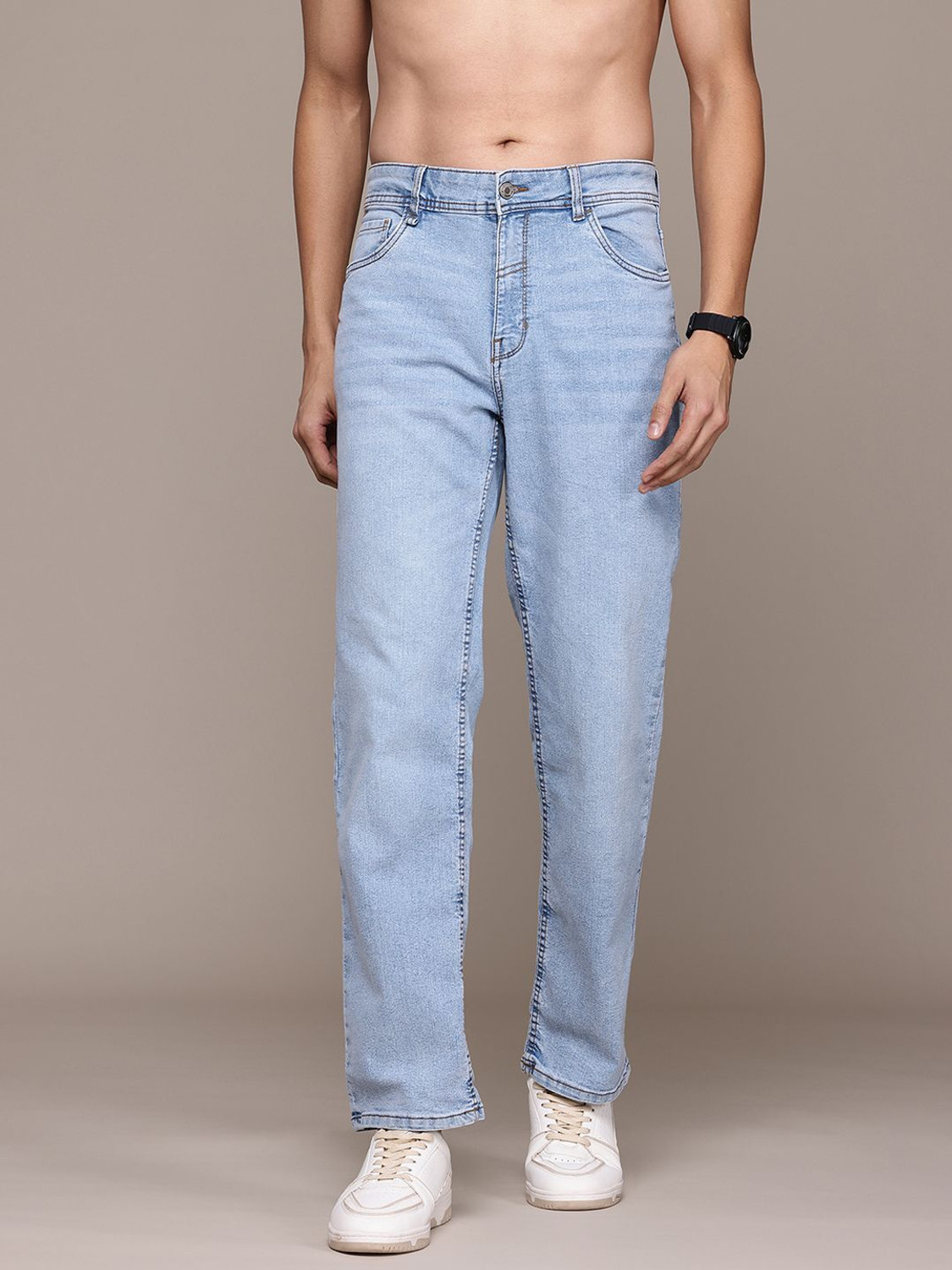 Image of Roadster Straight Fit Men Blue Jeans