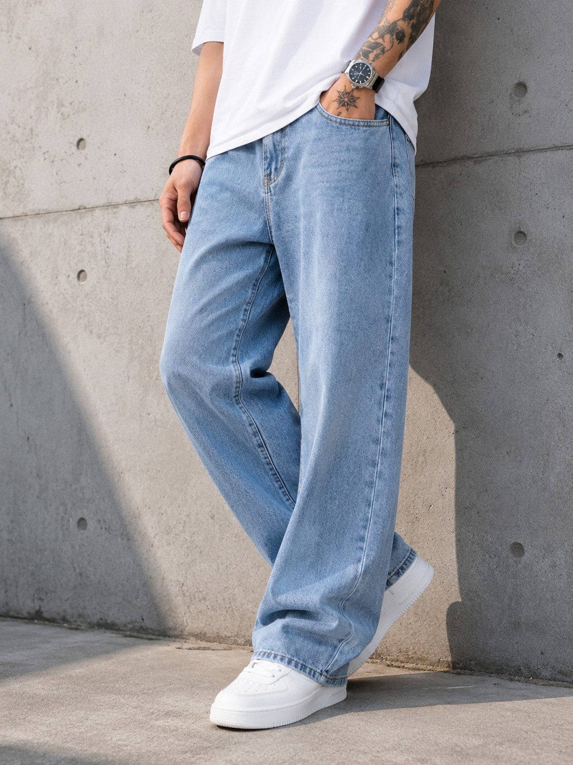 Image of CMD Coinmen Denims Loose Fit Men Light Blue Jeans