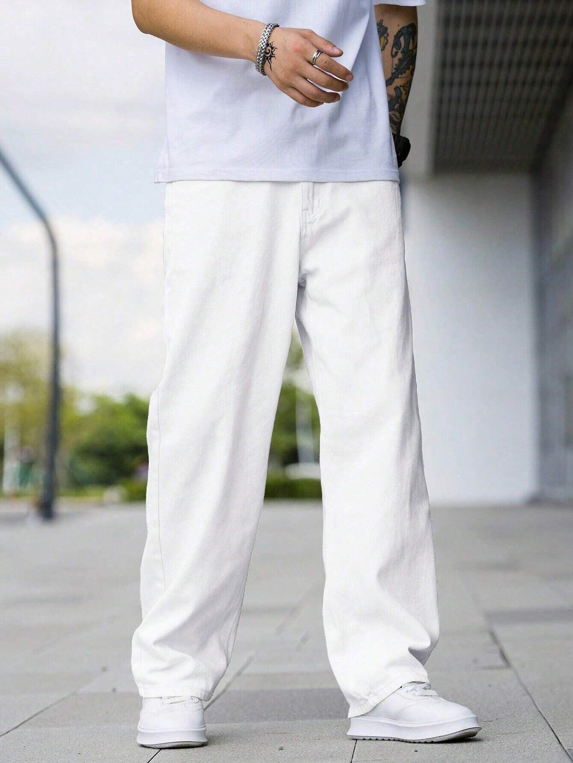 Image of James Webb Loose Fit Men White Jeans