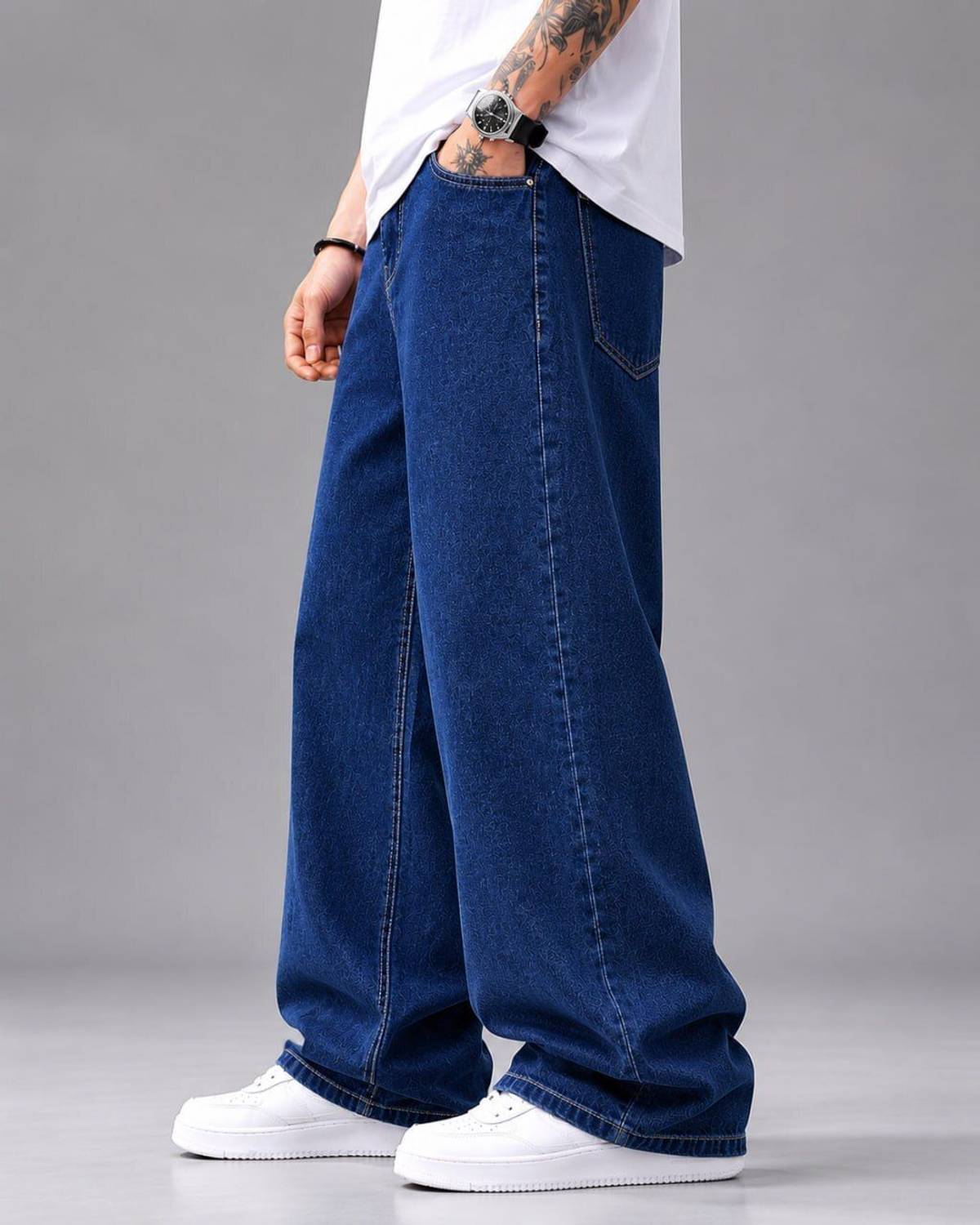 DenSHAH Baggy Fit Men Light Blue Jeans - Image 3