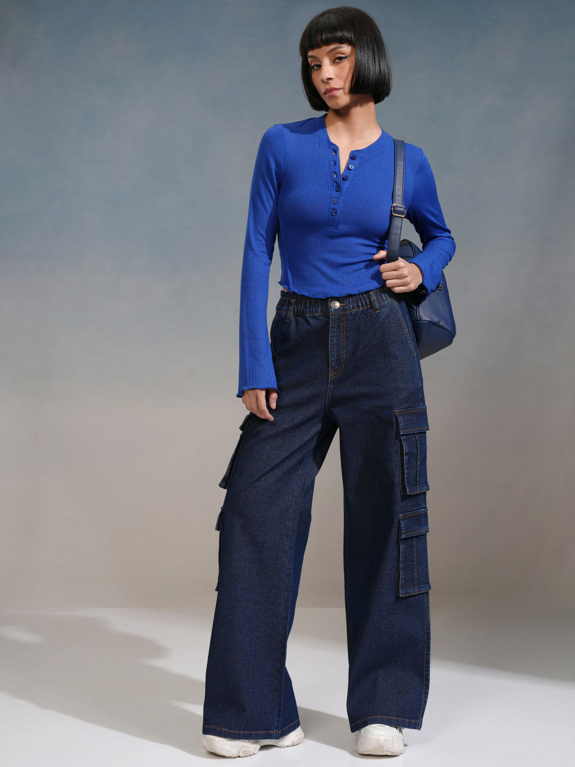 Image of Tokyo Talkies Straight Fit Women Dark Blue Jeans