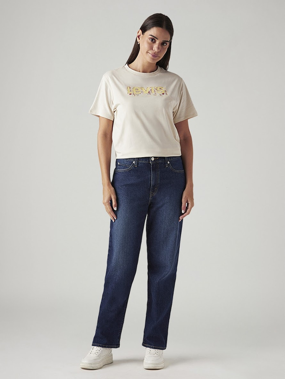 Image of LEVI'S Women Loose Fit Mid Rise Dark Blue Jeans