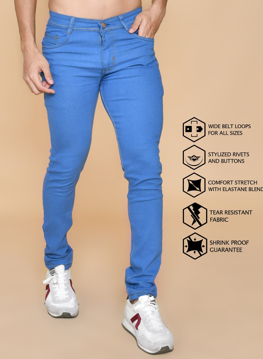 Image of Lzard Slim Men Light Blue Jeans