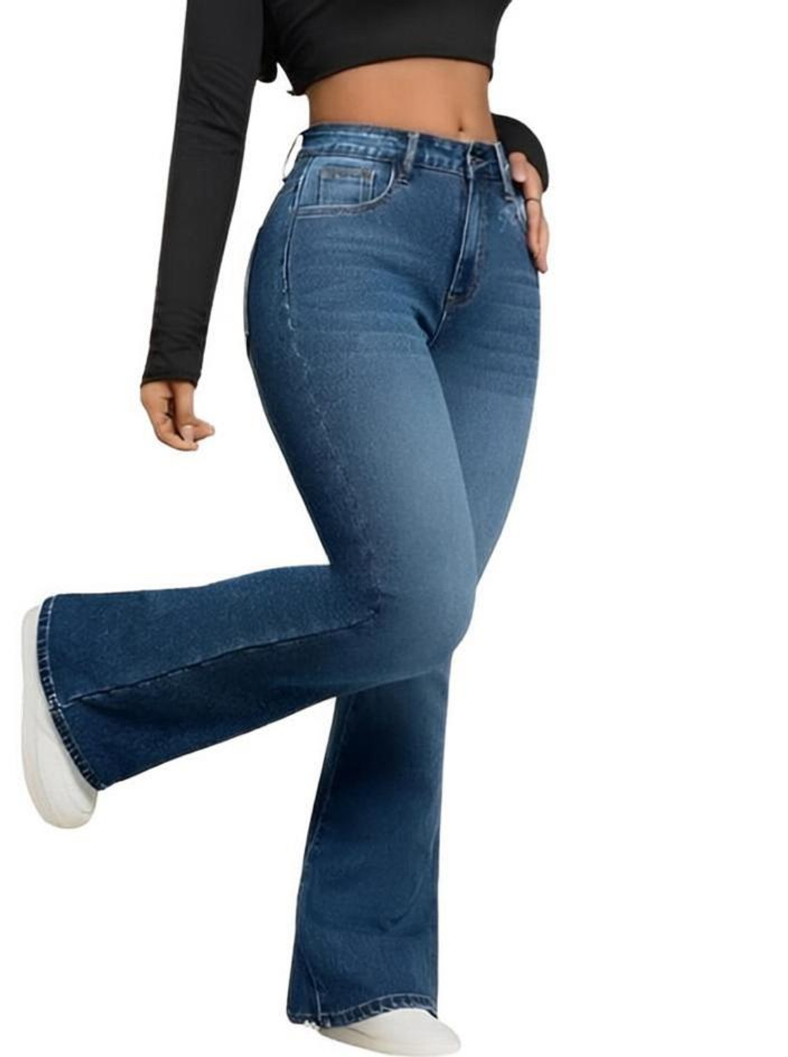 Image of BEN MARTIN Boot-Leg Women Dark Blue Jeans