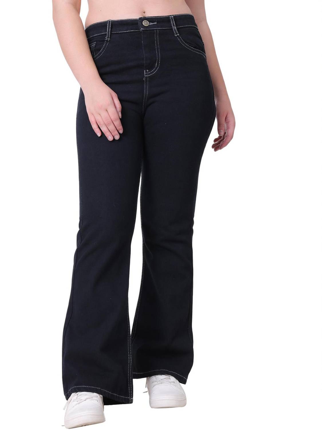 3BUTTERFLIES Boot-Leg Women Black Jeans