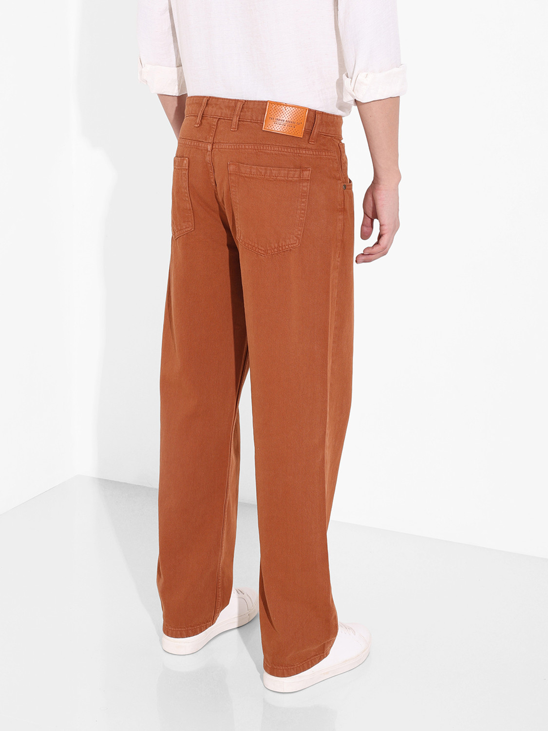 Image of The Indian Garage Co. Relaxed Fit Men Brown Jeans