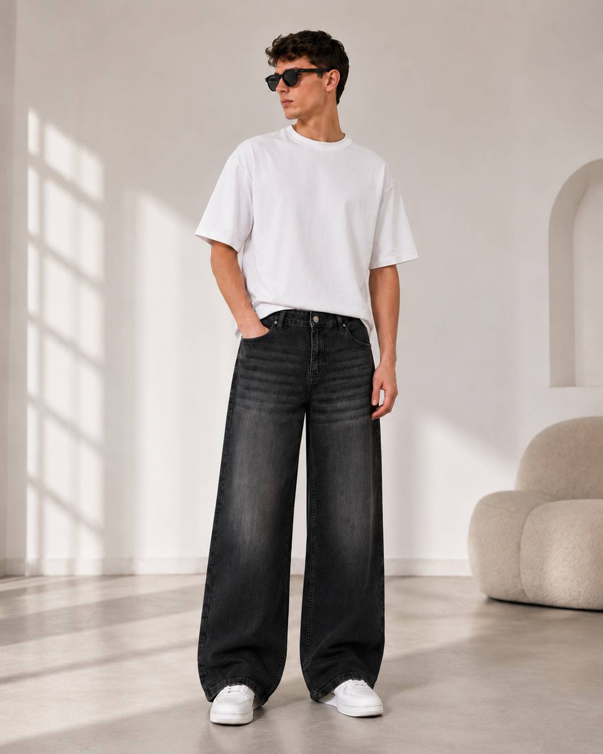 COSMIC Baggy Fit Men Black Jeans - Image 5