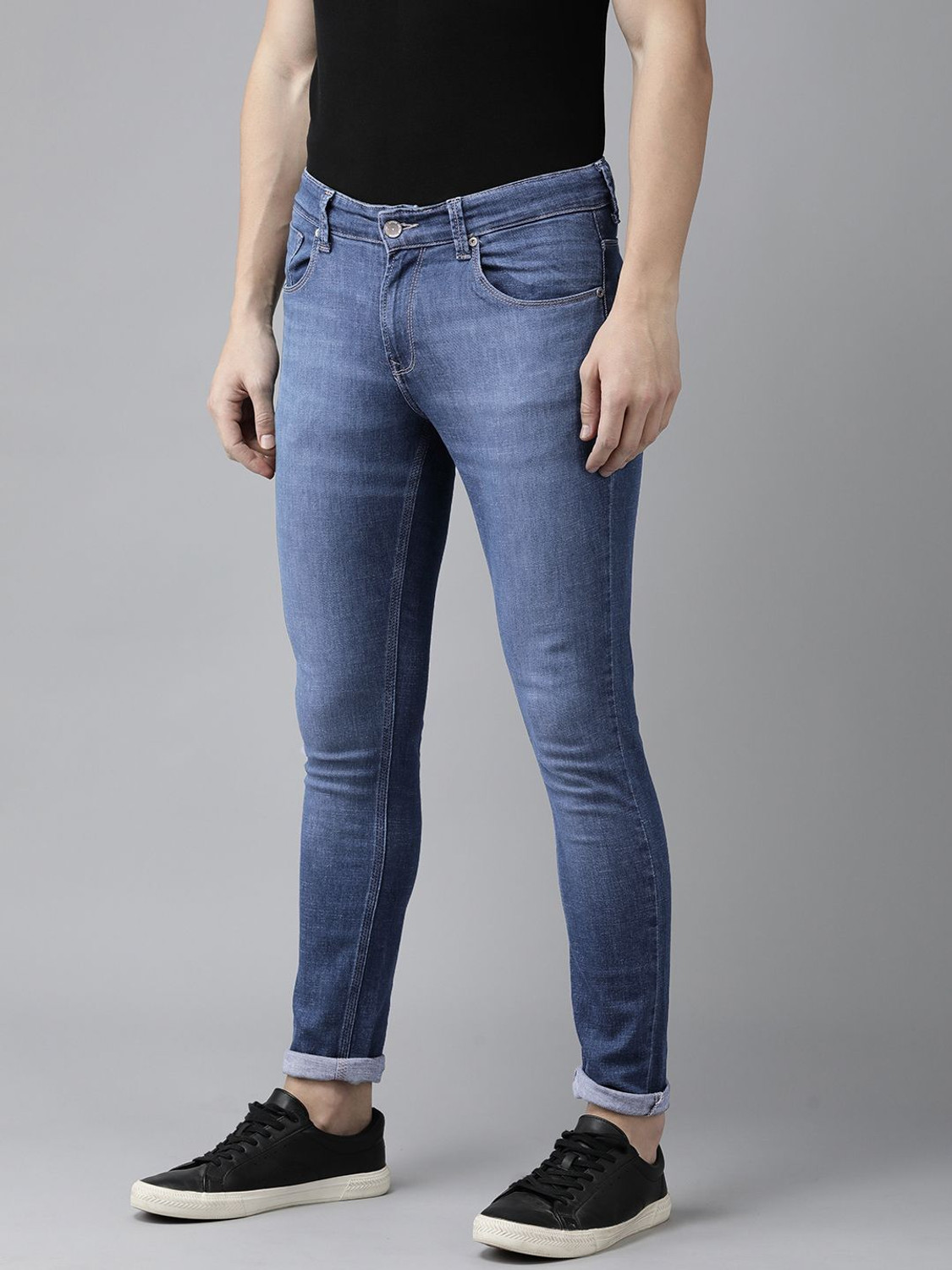 Image of Spykar Super Skinny Men Blue Jeans