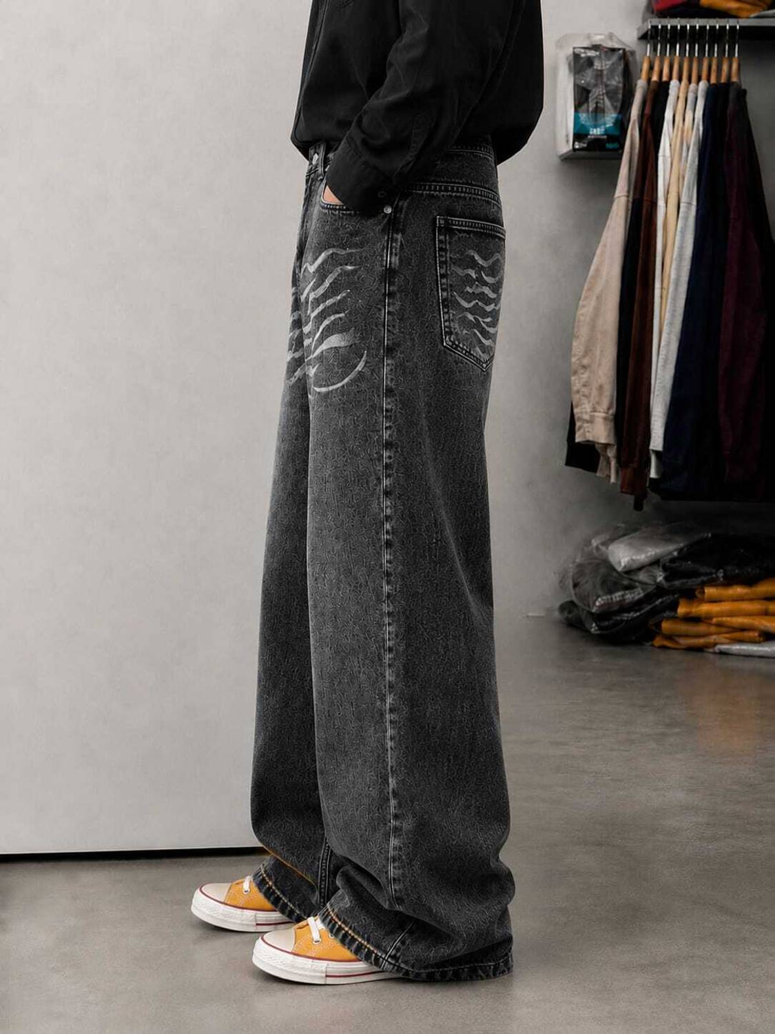 Sayra Ecom Baggy Fit Men & Women Grey Jeans - Image 3