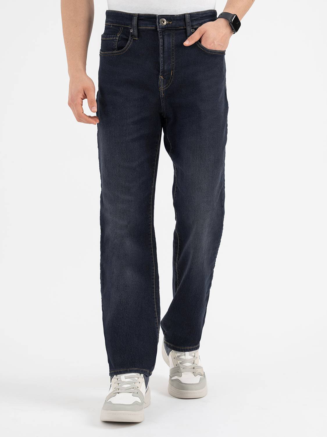 Red Tape Straight Fit Men Black Jeans
