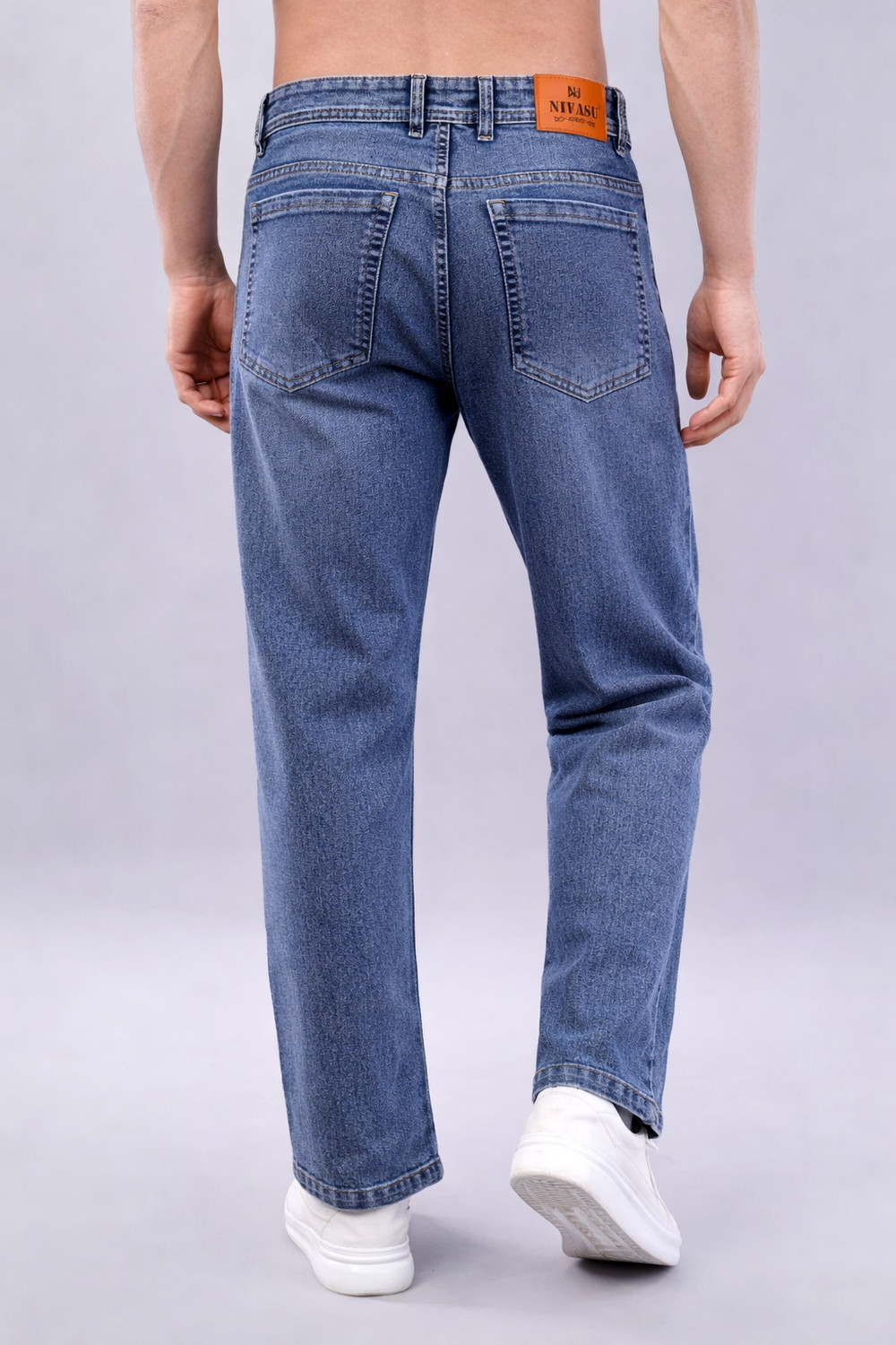 Image of NIVASU Straight Fit Men Blue Jeans