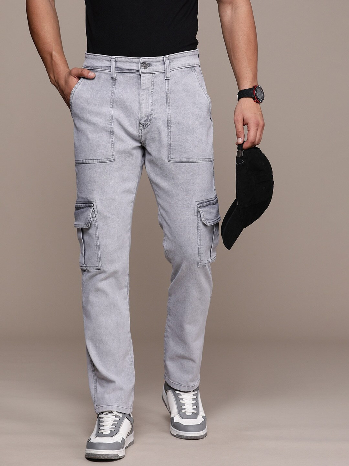 Image of WROGN Regular Men Grey Jeans