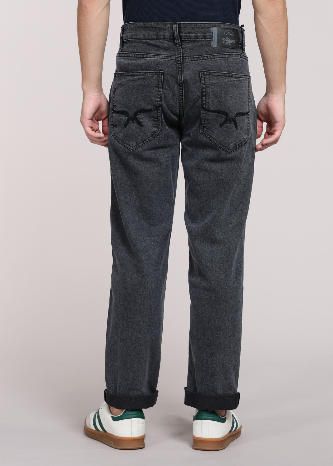 Image of Roadster Men Straight Fit Mid Rise Black Jeans