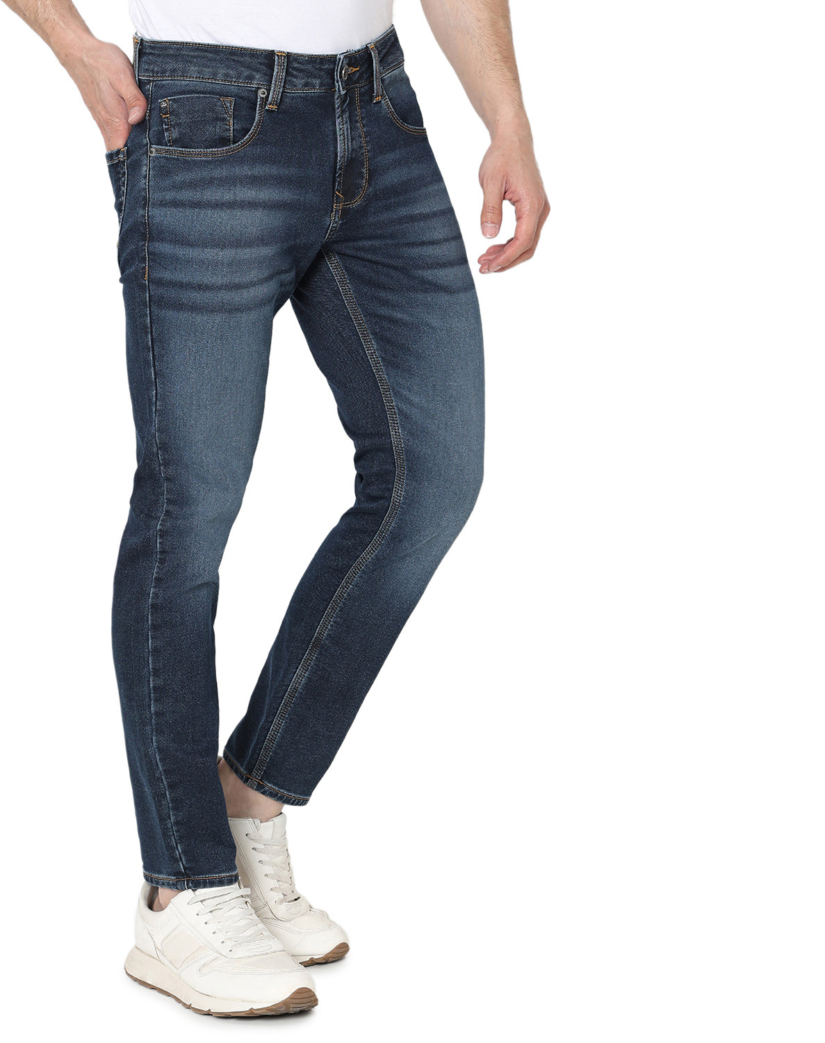 Image of Spykar Slim Men Blue Jeans