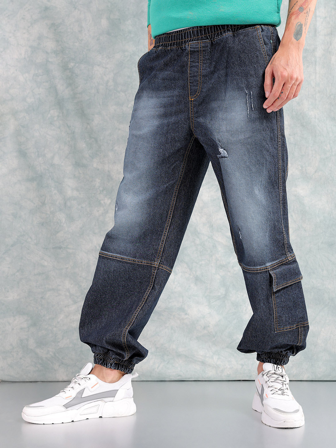 The Indian Garage Co. Jogger Fit Men Grey Jeans