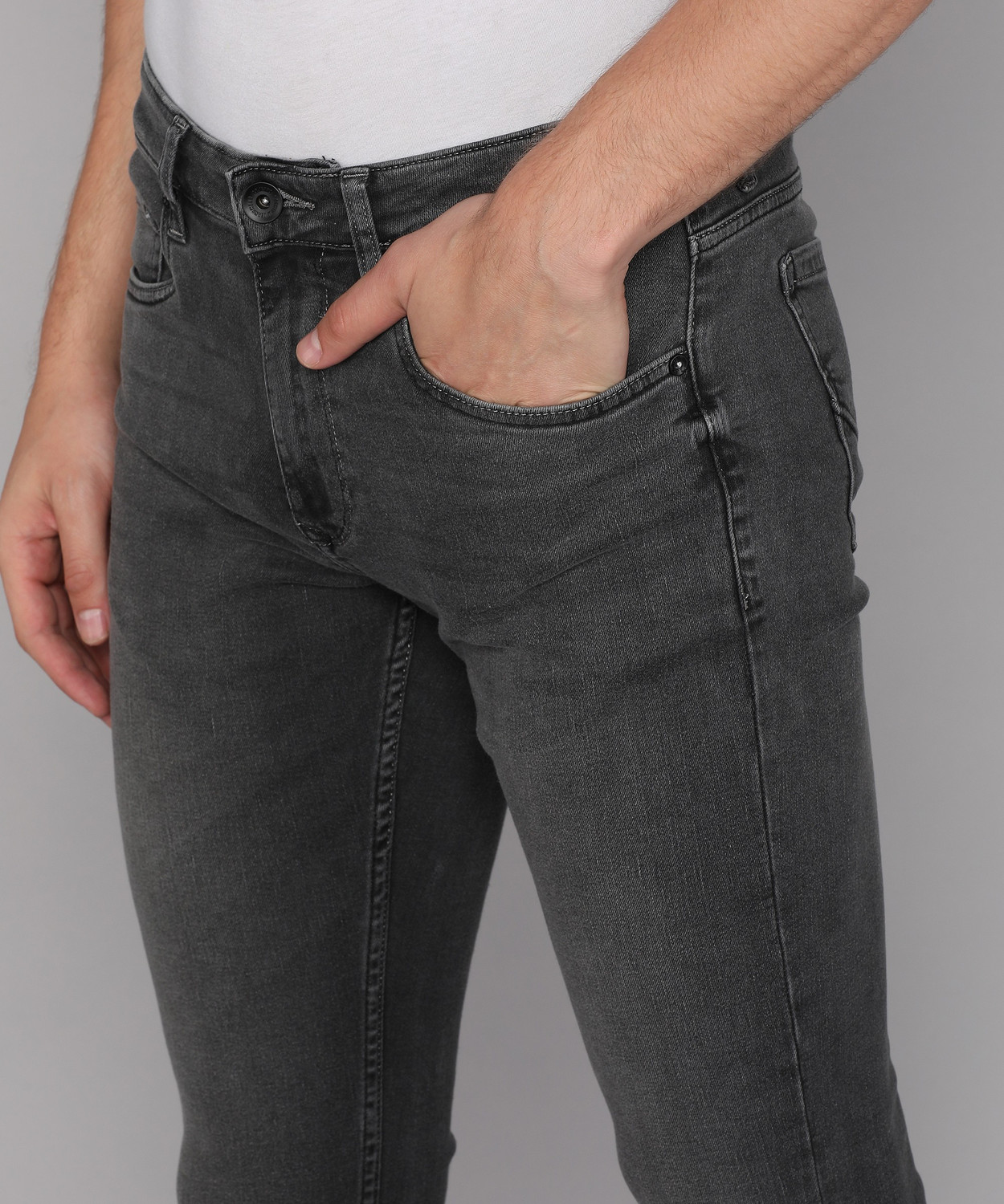 Image of Louis Philippe Jeans Slim Men Grey Jeans