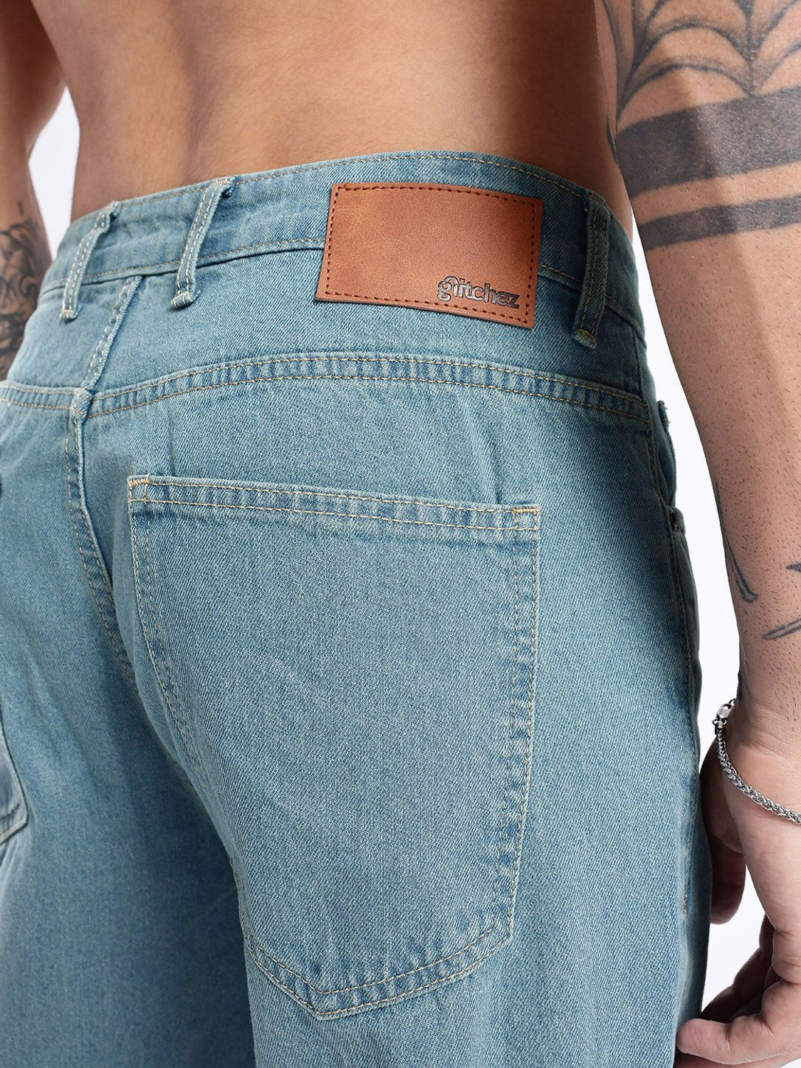 Image of Glitchez Straight Fit Men Blue Jeans