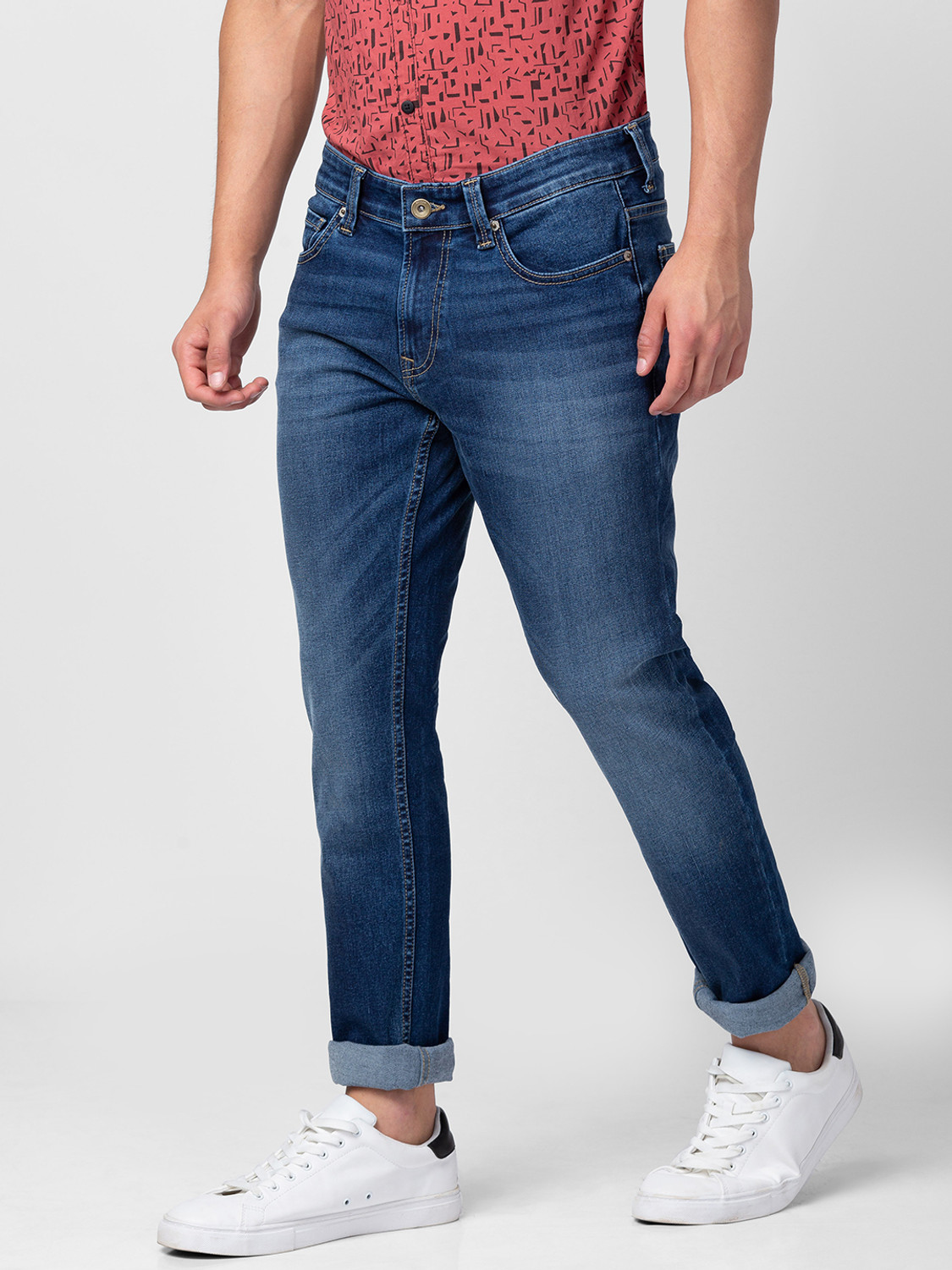 Image of Spykar Slim Men Blue Jeans