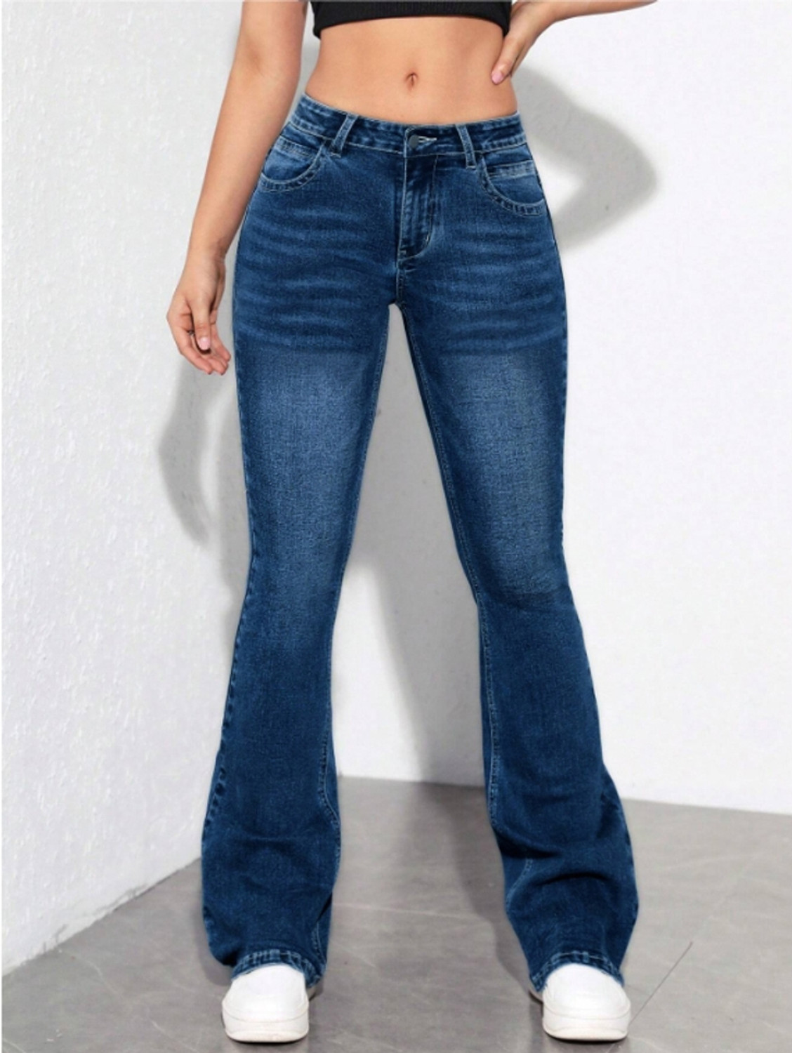 Image of WaltZ Flared Women Dark Blue Jeans