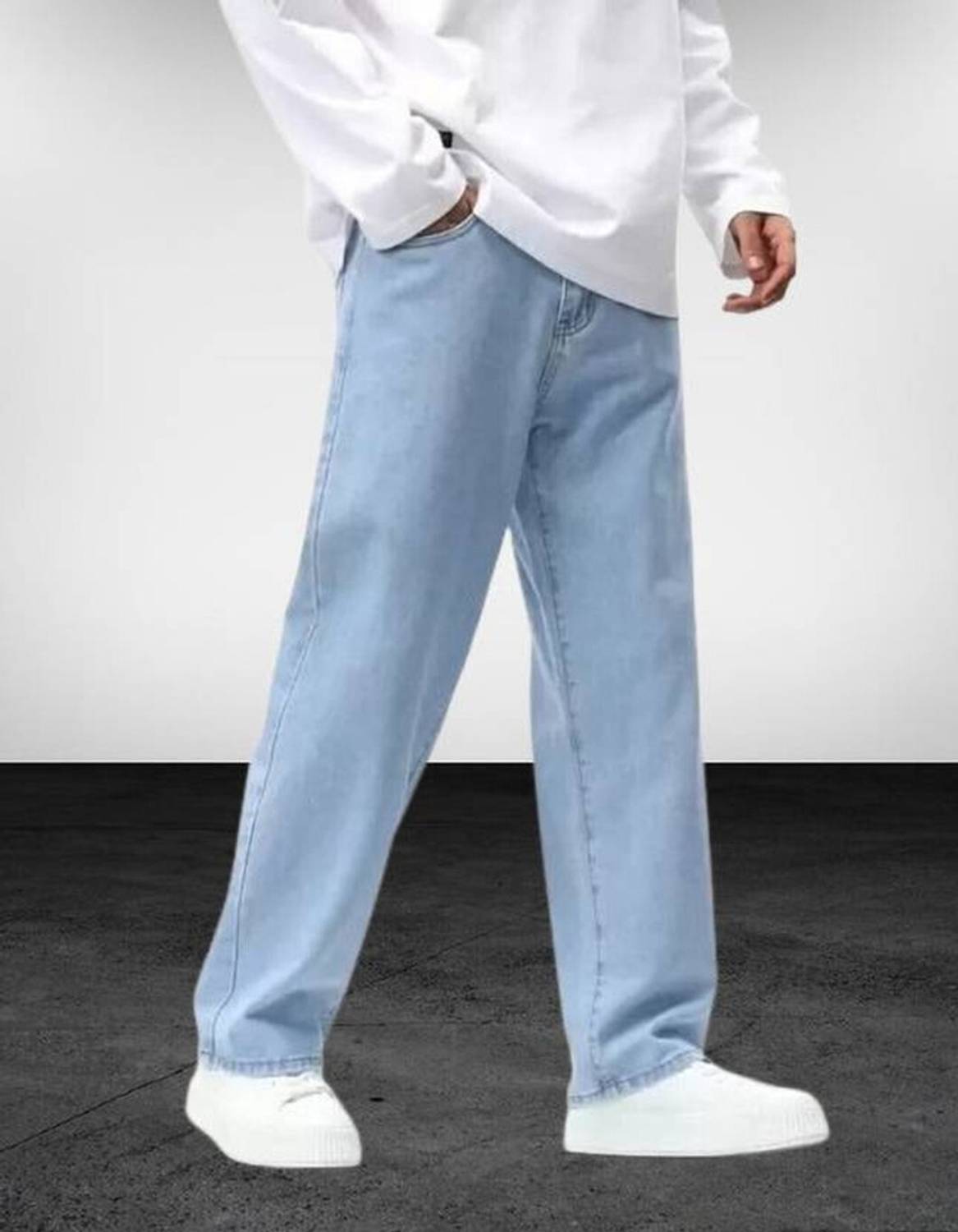 POKHINDA Straight Fit Men Light Blue Jeans - Image 4