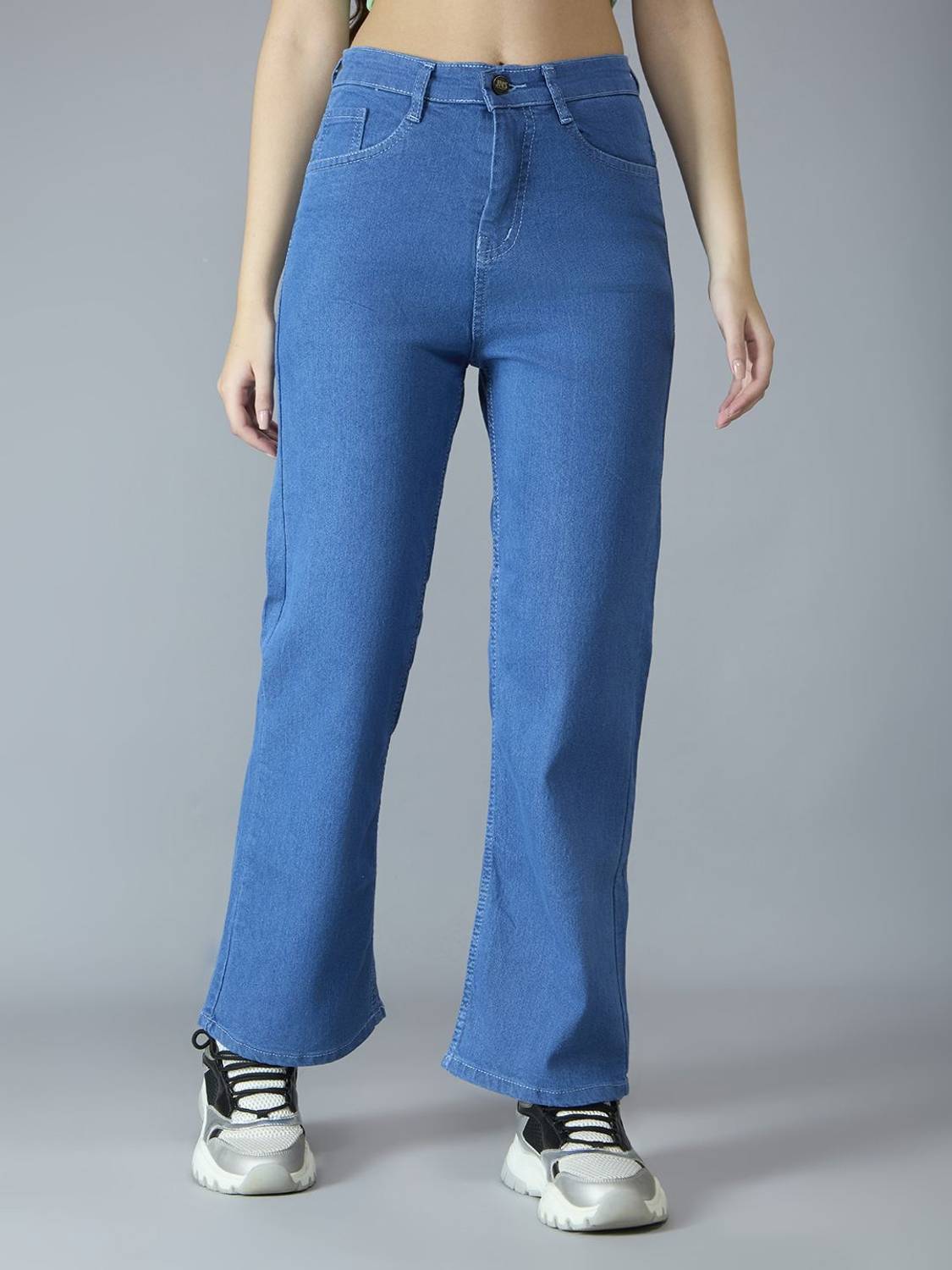 3BUTTERFLIES Boyfriend Women Blue Jeans