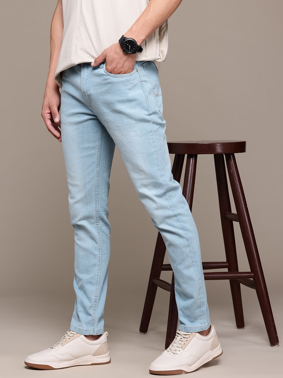 Image of Roadster Tapered Fit Men Blue Jeans