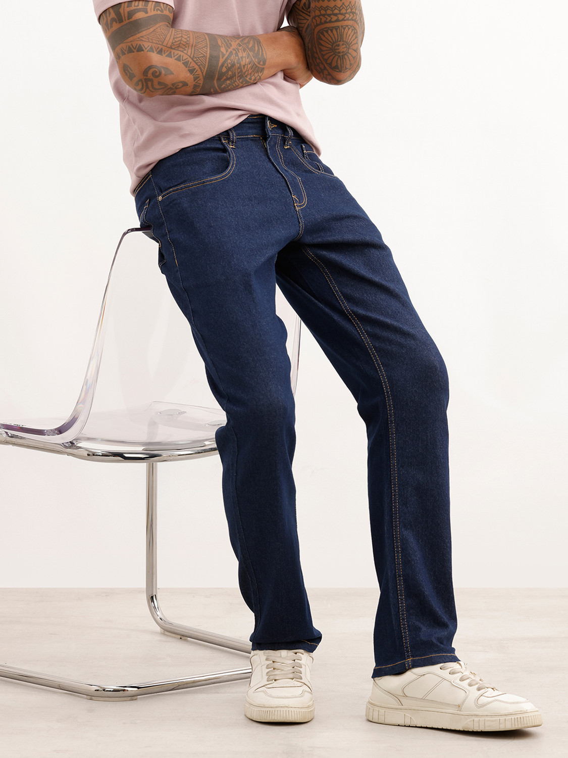 Image of WROGN Slim Men Blue Jeans