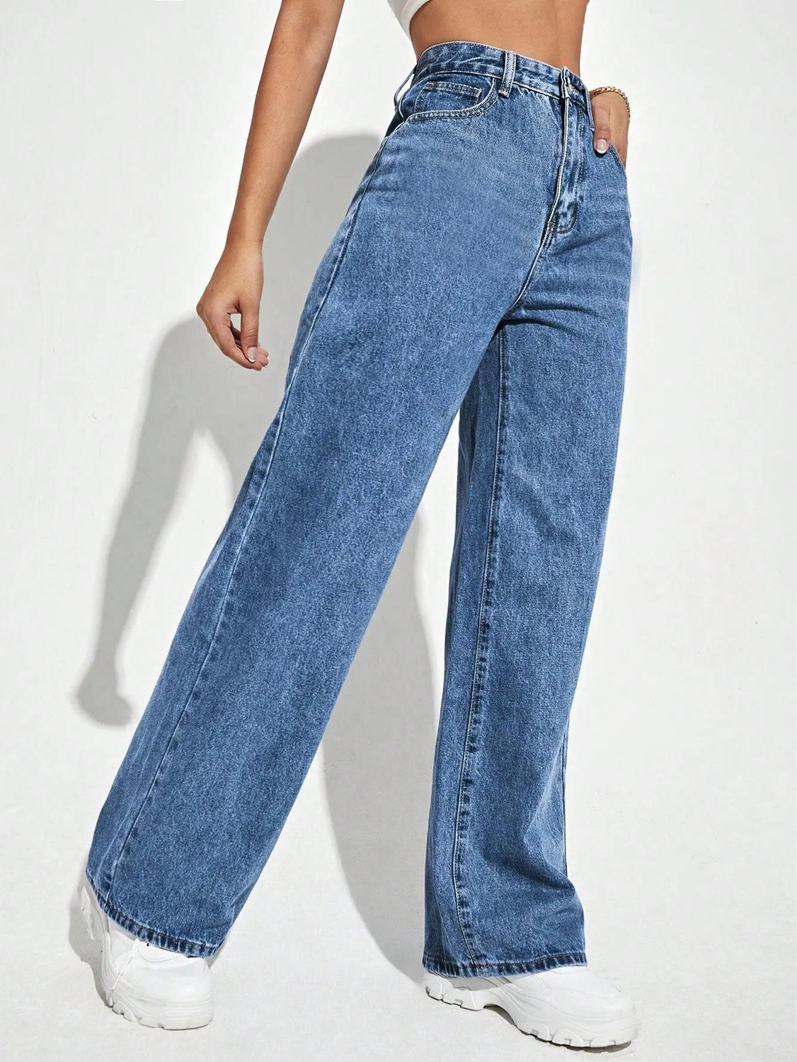Image of KOTTY Straight Fit Women Blue Jeans