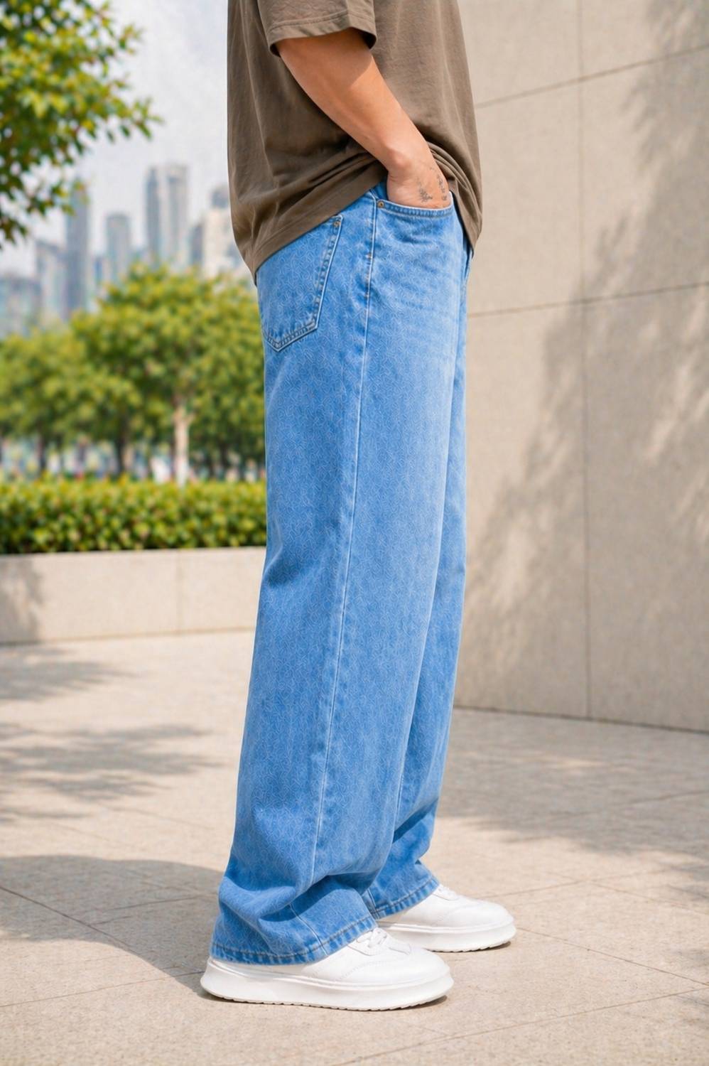 Dixon Baggy Fit Men Light Blue Jeans - Image 3