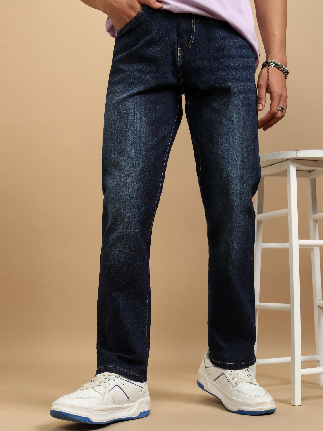 Image of HIGHLANDER Straight Fit Men Dark Blue Jeans