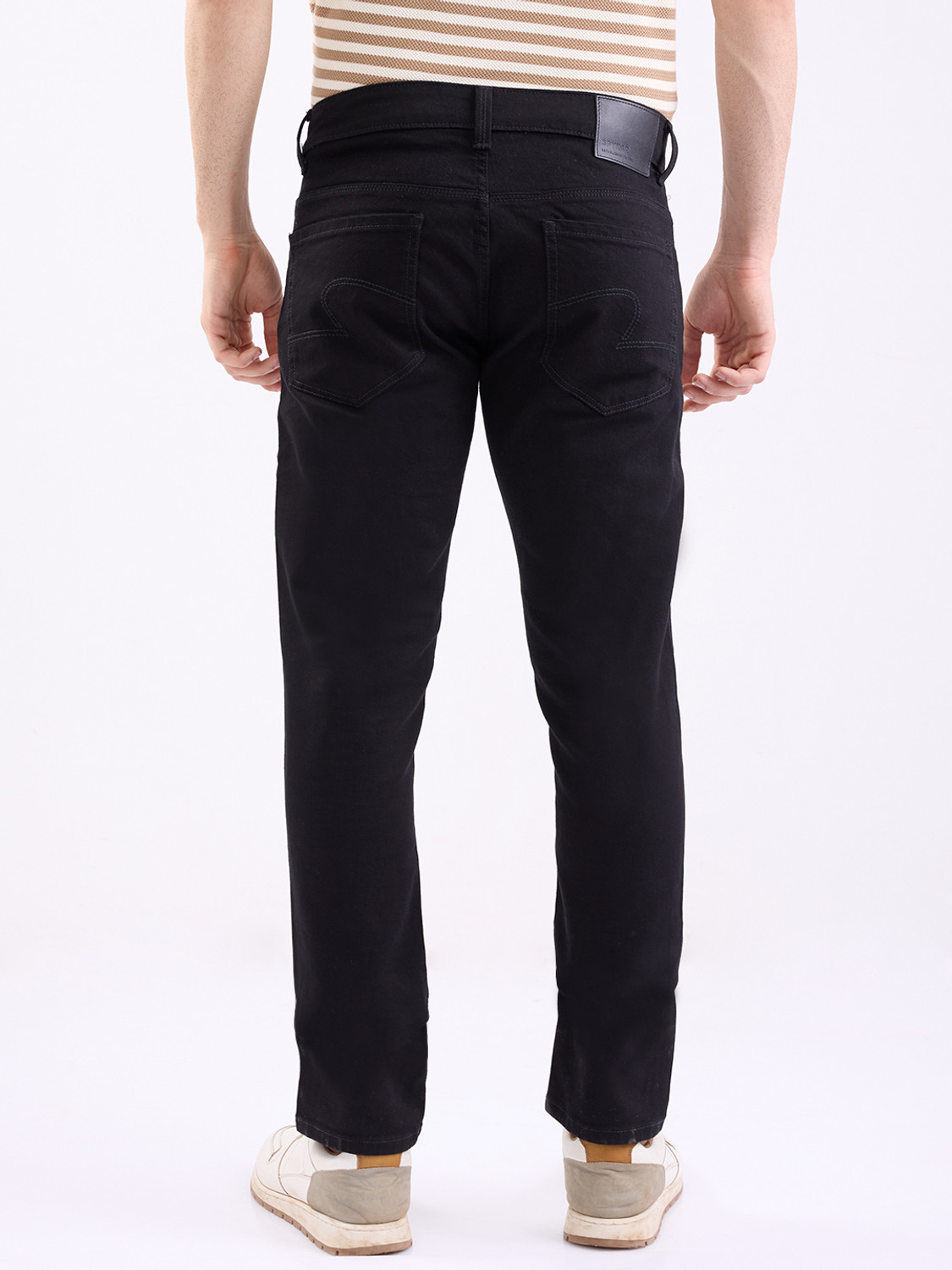 Image of Spykar Men Slim Low Rise Black Jeans