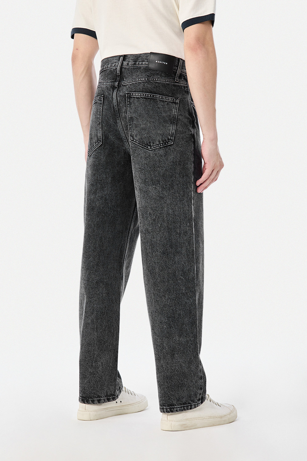 Image of Snitch Baggy Fit Men Black Jeans