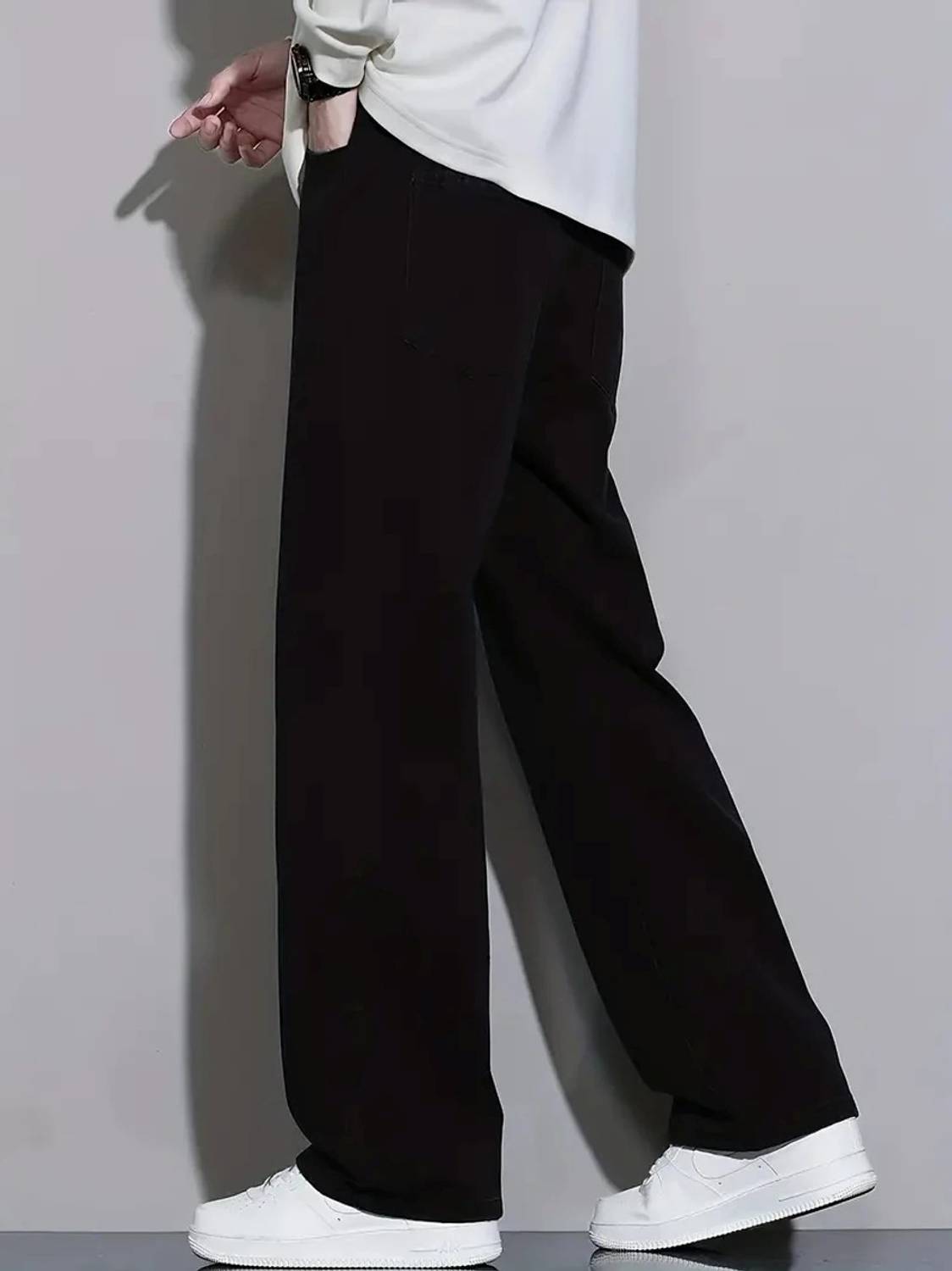 SYNZO Relaxed Fit Men Black Jeans